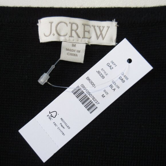 NWT J.Crew Juliette in Black Open-Front Knit Collarless Sweater Blazer M - Picture 2 of 3